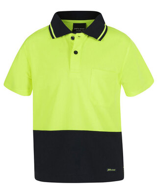 WORKWEAR, SAFETY & CORPORATE CLOTHING SPECIALISTS JB's Kids Hi Vis Non Cuff Traditional Polo