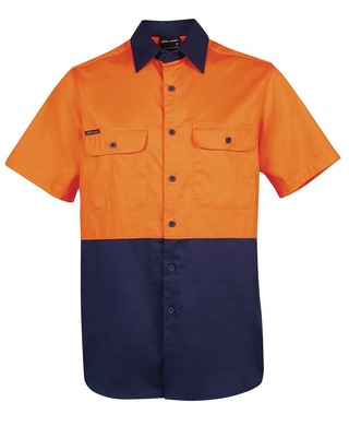 WORKWEAR, SAFETY & CORPORATE CLOTHING SPECIALISTS - JB's Hi Vis Two Tone Short Sleeve (190G) Shirt