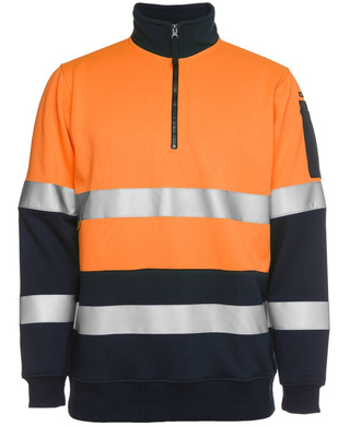 WORKWEAR, SAFETY & CORPORATE CLOTHING SPECIALISTS JB's HI VIS (D+N) 1/2 ZIP FLEECY SWEAT