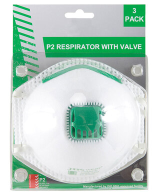 WORKWEAR, SAFETY & CORPORATE CLOTHING SPECIALISTS - JB's Blister (3Pc) P2 Respirator With Valve