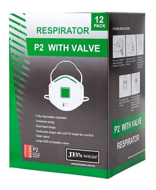 WORKWEAR, SAFETY & CORPORATE CLOTHING SPECIALISTS JB's P2 Respirator With Valve (12Pc)