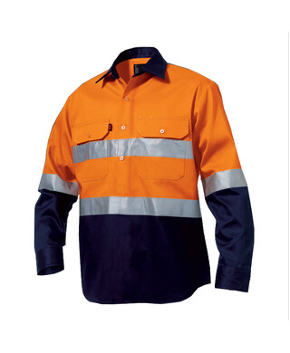 WORKWEAR, SAFETY & CORPORATE CLOTHING SPECIALISTS - Originals - Hi-Vis Closed Front Reflect Spliced Drill Shirt L/S