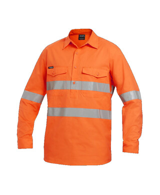 WORKWEAR, SAFETY & CORPORATE CLOTHING SPECIALISTS - Workcool - Workcool 2 Reflective Closed Front Shirt L/S 'Hoop' Pattern