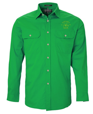 WORKWEAR, SAFETY & CORPORATE CLOTHING SPECIALISTS - Open Front Men's Pilbara Shirt - Long Sleeve