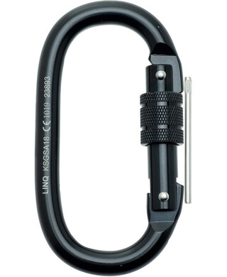 WORKWEAR, SAFETY & CORPORATE CLOTHING SPECIALISTS - LINQ Karabiner - Screw Gate Steel Alloy 18mm