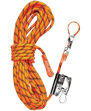 WORKWEAR, SAFETY & CORPORATE CLOTHING SPECIALISTS - LINQ Kernmantle Rope with Thimble Eye & Rope Grab 15M