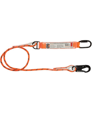 WORKWEAR, SAFETY & CORPORATE CLOTHING SPECIALISTS - LINQ Single Leg Kernmantle 2M Shock Absorb Rope Lanyard with Hardware KD & SN