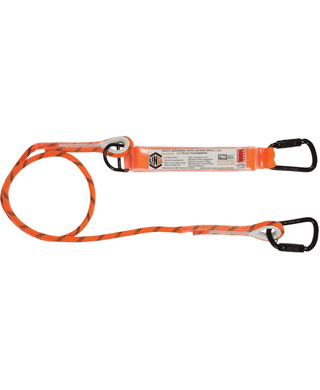 WORKWEAR, SAFETY & CORPORATE CLOTHING SPECIALISTS - LINQ Single Leg Kernmantle 2M Shock Absorb Rope Lanyard with Hardware KT X2