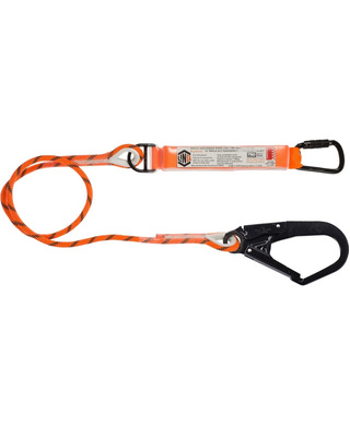 WORKWEAR, SAFETY & CORPORATE CLOTHING SPECIALISTS - LINQ Single Leg Kernmantle 2M Shock Absorb Rope Lanyard with Hardware KT & SD