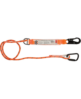 WORKWEAR, SAFETY & CORPORATE CLOTHING SPECIALISTS - LINQ Single Leg Kernmantle 2M Shock Absorb Rope Lanyard with Hardware SN & KT