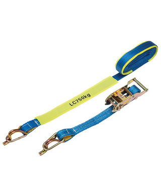 WORKWEAR, SAFETY & CORPORATE CLOTHING SPECIALISTS RATCHET TIE DOWN 25MMx5M 0.75T CAPTIVE J-HOOK