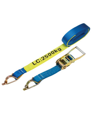 WORKWEAR, SAFETY & CORPORATE CLOTHING SPECIALISTS - RATCHET TIE DOWN 50mmx9M 2.5T CAPTIVE J-HOOK