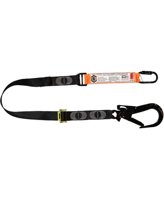 WORKWEAR, SAFETY & CORPORATE CLOTHING SPECIALISTS - LINQ Elite Single Leg Shock Absorbing 2M Adjustable Lanyard with Hardware KD & ST