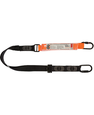 WORKWEAR, SAFETY & CORPORATE CLOTHING SPECIALISTS - LINQ Elite Single Leg Shock Absorbing 2M Adjustable Lanyard with Hardware KS & KD