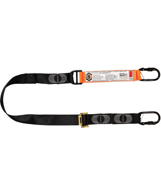 WORKWEAR, SAFETY & CORPORATE CLOTHING SPECIALISTS - LINQ Elite Single Leg Shock Absorbing 2M Adjustable Lanyard with Hardware KS X2