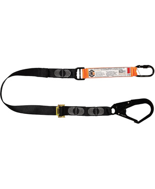 WORKWEAR, SAFETY & CORPORATE CLOTHING SPECIALISTS - LINQ Elite Single Leg Shock Absorbing 2M Adjustable Lanyard with Hardware KS & SD