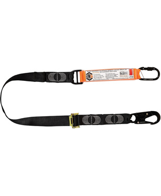 WORKWEAR, SAFETY & CORPORATE CLOTHING SPECIALISTS - LINQ Elite Single Leg Shock Absorbing 2M Adjustable Lanyard with Hardware KS & SN