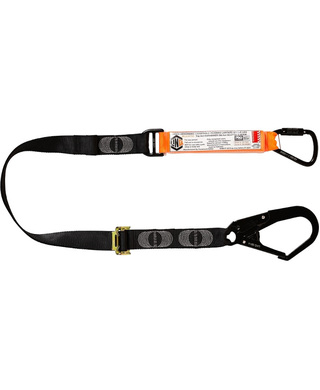 WORKWEAR, SAFETY & CORPORATE CLOTHING SPECIALISTS - LINQ Elite Single Leg Shock Absorbing 2M Adjustable Lanyard with Hardware KT & SD