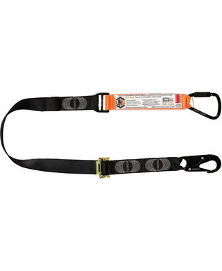 WORKWEAR, SAFETY & CORPORATE CLOTHING SPECIALISTS - LINQ Elite Single Leg Shock Absorbing 2M Adjustable Lanyard with Hardware KT & SN