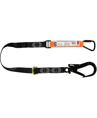 WORKWEAR, SAFETY & CORPORATE CLOTHING SPECIALISTS - LINQ Elite Single Leg Shock Absorbing 2M Adjustable Lanyard with Hardware KT & ST