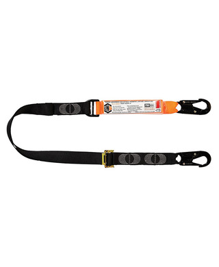 WORKWEAR, SAFETY & CORPORATE CLOTHING SPECIALISTS - LINQ Elite Single Leg Shock Absorbing 2M Adjustable Lanyard with Hardware SN X2