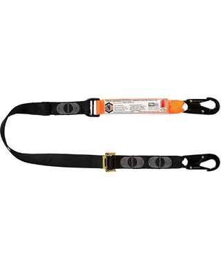 WORKWEAR, SAFETY & CORPORATE CLOTHING SPECIALISTS LINQ Elite Single Leg Shock Absorbing 2M Adjustable Lanyard with Hardware SN X2