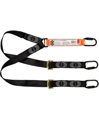 WORKWEAR, SAFETY & CORPORATE CLOTHING SPECIALISTS - LINQ Elite Double Leg Shock Absorbing 2M Adjustable Lanyard  with Hardware KD X3