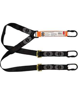 WORKWEAR, SAFETY & CORPORATE CLOTHING SPECIALISTS - LINQ Elite Double Leg Shock Absorbing 2M Adjustable Lanyard  with Hardware KS X2