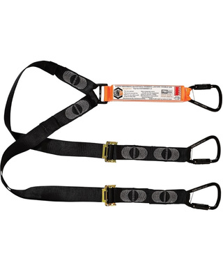 WORKWEAR, SAFETY & CORPORATE CLOTHING SPECIALISTS - LINQ Elite Double Leg Shock Absorbing 2M Adjustable Lanyard  with Hardware KT X3