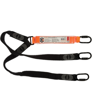 WORKWEAR, SAFETY & CORPORATE CLOTHING SPECIALISTS - LINQ Elite Double Leg Elasticated Lanyard with Hardware KD X3