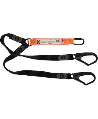 WORKWEAR, SAFETY & CORPORATE CLOTHING SPECIALISTS - LINQ Elite Double Leg Elasticated Lanyard with Hardware KD & SD X2