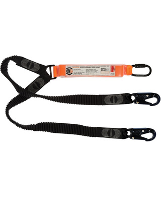 WORKWEAR, SAFETY & CORPORATE CLOTHING SPECIALISTS - LINQ Elite Double Leg Elasticated Lanyard with Hardware KD & SN X2