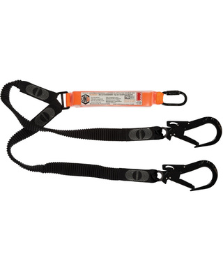 WORKWEAR, SAFETY & CORPORATE CLOTHING SPECIALISTS - LINQ Elite Double Leg Elasticated Lanyard with Hardware KD & ST X2