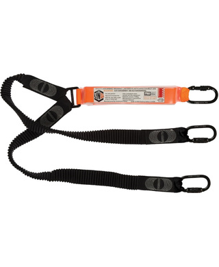 WORKWEAR, SAFETY & CORPORATE CLOTHING SPECIALISTS - LINQ Elite Double Leg Elasticated Lanyard with Hardware KS & KD