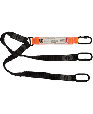 WORKWEAR, SAFETY & CORPORATE CLOTHING SPECIALISTS - LINQ Elite Double Leg Elasticated Lanyard with Hardware KS X3