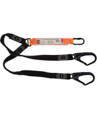 WORKWEAR, SAFETY & CORPORATE CLOTHING SPECIALISTS - LINQ Elite Double Leg Elasticated Lanyard with Hardware KS & SD X2