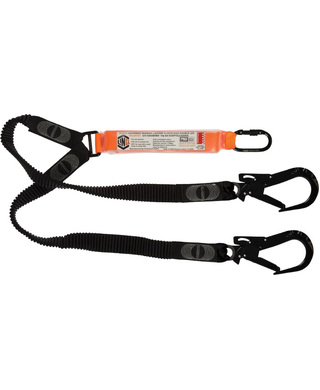 WORKWEAR, SAFETY & CORPORATE CLOTHING SPECIALISTS - LINQ Elite Double Leg Elasticated Lanyard with Hardware KS & ST X2