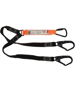 WORKWEAR, SAFETY & CORPORATE CLOTHING SPECIALISTS - LINQ Elite Double Leg Elasticated Lanyard with Hardware KT & SD X2