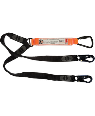 WORKWEAR, SAFETY & CORPORATE CLOTHING SPECIALISTS - LINQ Elite Double Leg Elasticated Lanyard with Hardware KT & SN X2