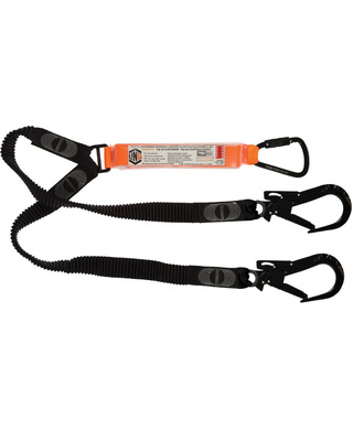 WORKWEAR, SAFETY & CORPORATE CLOTHING SPECIALISTS - LINQ Elite Double Leg Elasticated Lanyard with Hardware KT & ST X2