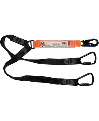 WORKWEAR, SAFETY & CORPORATE CLOTHING SPECIALISTS - LINQ Elite Double Leg Elasticated Lanyard with Hardware SN & KT X2