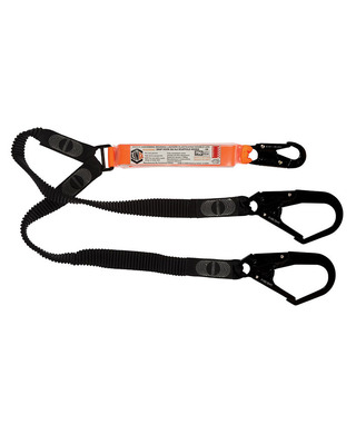 WORKWEAR, SAFETY & CORPORATE CLOTHING SPECIALISTS - LINQ Elite Double Leg Elasticated Lanyard with Hardware SN & SD X2