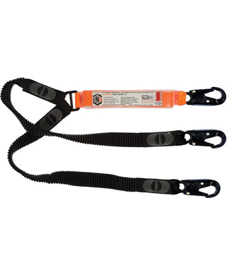 WORKWEAR, SAFETY & CORPORATE CLOTHING SPECIALISTS - LINQ Elite Double Leg Elasticated Lanyard with Hardware SN X3