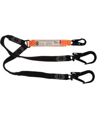 WORKWEAR, SAFETY & CORPORATE CLOTHING SPECIALISTS - LINQ Elite Double Leg Elasticated Lanyard with Hardware SN & ST X2