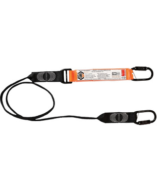 WORKWEAR, SAFETY & CORPORATE CLOTHING SPECIALISTS - LINQ Elite Single Leg Shock Absorbing Webbing Lanyard with Hardware KD X2