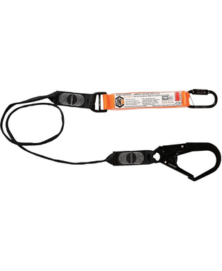 WORKWEAR, SAFETY & CORPORATE CLOTHING SPECIALISTS - LINQ Elite Single Leg Shock Absorbing Webbing Lanyard with Hardware KD & SD