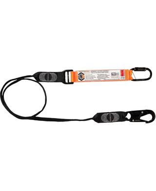 WORKWEAR, SAFETY & CORPORATE CLOTHING SPECIALISTS - LINQ Elite Single Leg Shock Absorbing Webbing Lanyard with Hardware KD & SN