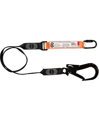 WORKWEAR, SAFETY & CORPORATE CLOTHING SPECIALISTS - LINQ Elite Single Leg Shock Absorbing Webbing Lanyard with Hardware KD & ST