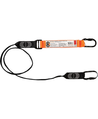 WORKWEAR, SAFETY & CORPORATE CLOTHING SPECIALISTS - LINQ Elite Single Leg Shock Absorbing Webbing Lanyard with Hardware KS & KD