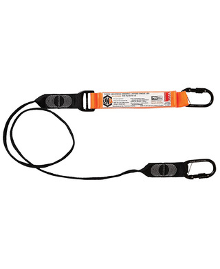 WORKWEAR, SAFETY & CORPORATE CLOTHING SPECIALISTS - LINQ Elite Single Leg Shock Absorbing Webbing Lanyard with Hardware KS X2